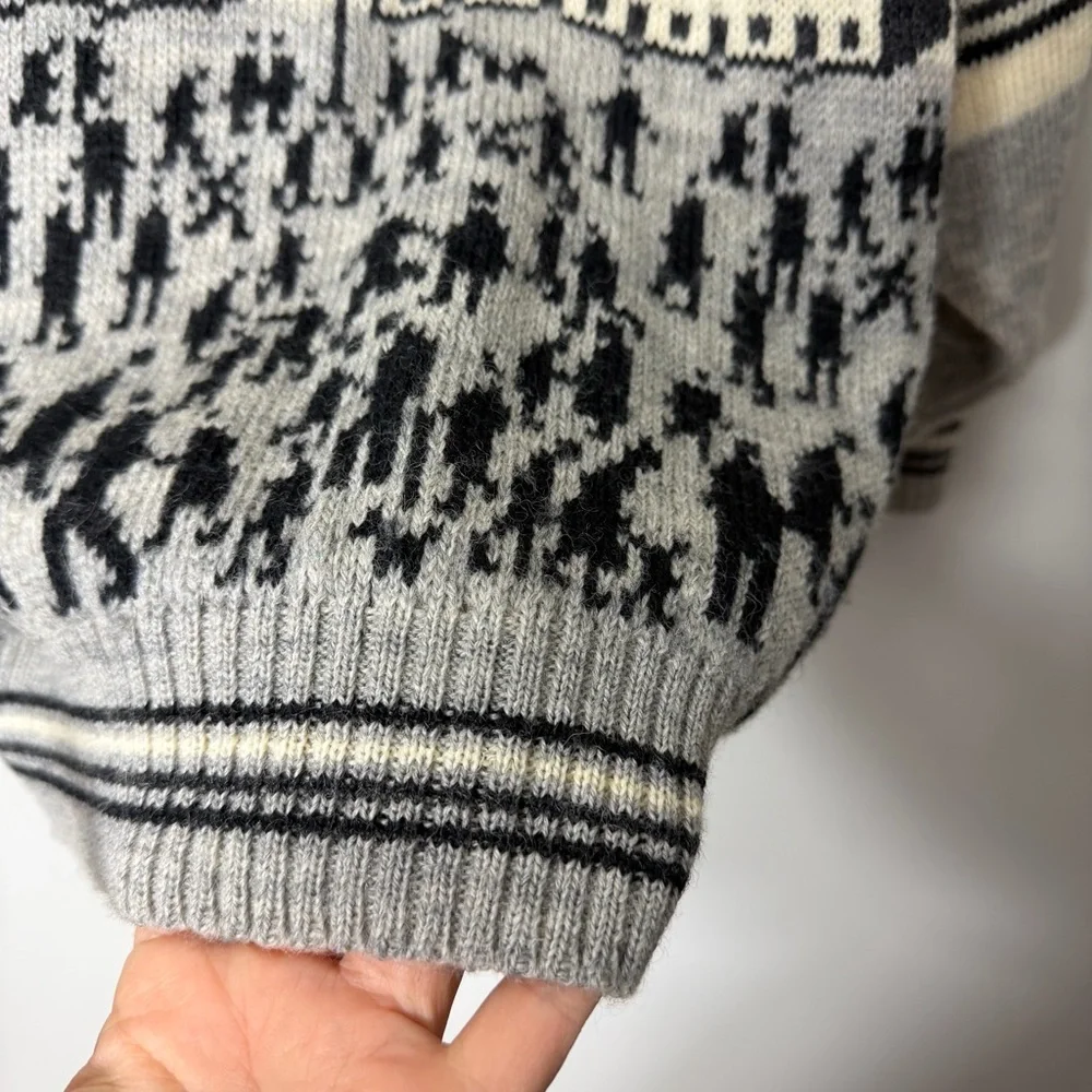 Vintage Westmorland Knit 100% Wool Sweater City Neutrals Crewneck Size Large *O - Picture 13 of 14